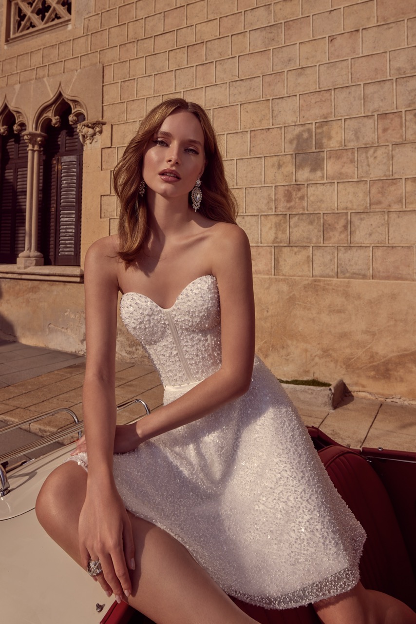 Short wedding dress at Roberta’s Bridal